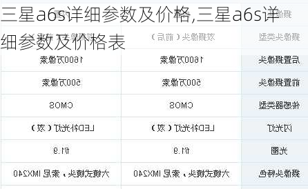 三星a6s详细参数及价格,三星a6s详细参数及价格表