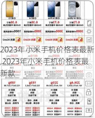 2023年小米手机价格表最新,2023年小米手机价格表最新款