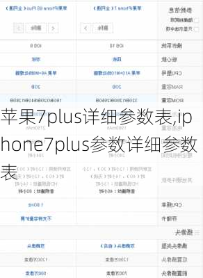 苹果7plus详细参数表,iphone7plus参数详细参数表