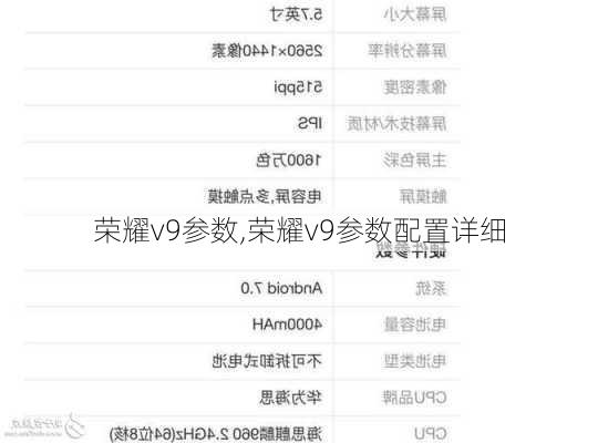 荣耀v9参数,荣耀v9参数配置详细