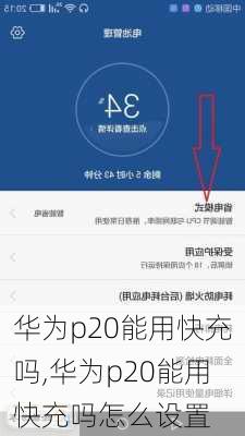 华为p20能用快充吗,华为p20能用快充吗怎么设置