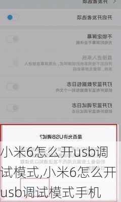 小米6怎么开usb调试模式,小米6怎么开usb调试模式手机