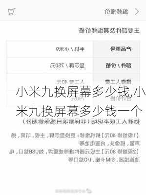 小米九换屏幕多少钱,小米九换屏幕多少钱一个