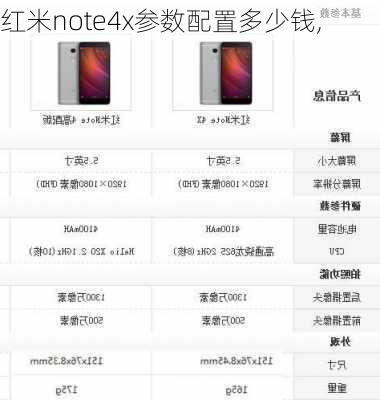 红米note4x参数配置多少钱,