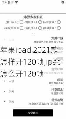 苹果ipad 2021款怎样开120帧,ipad怎么开120帧