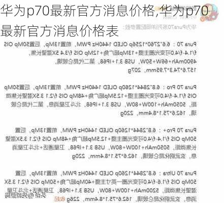 华为p70最新官方消息价格,华为p70最新官方消息价格表