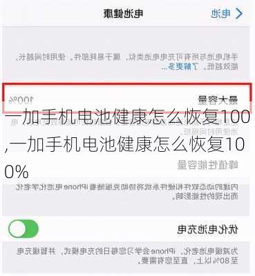 一加手机电池健康怎么恢复100,一加手机电池健康怎么恢复100%