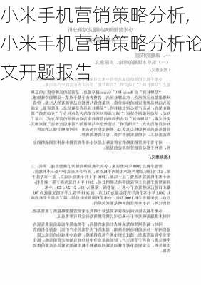 小米手机营销策略分析,小米手机营销策略分析论文开题报告