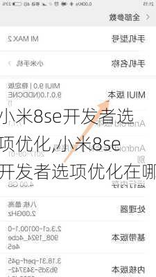 小米8se开发者选项优化,小米8se开发者选项优化在哪