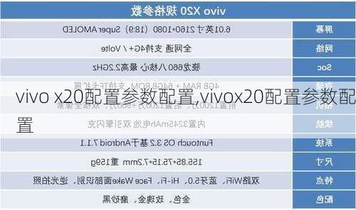 vivo x20配置参数配置,vivox20配置参数配置