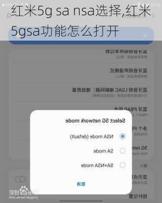 红米5g sa nsa选择,红米5gsa功能怎么打开