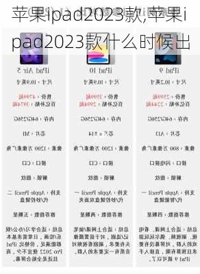 苹果ipad2023款,苹果ipad2023款什么时候出