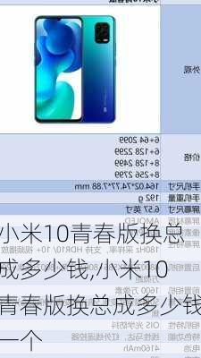 小米10青春版换总成多少钱,小米10青春版换总成多少钱一个