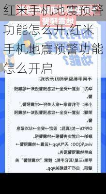 红米手机地震预警功能怎么开,红米手机地震预警功能怎么开启