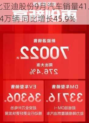 比亚迪股份9月汽车销量41.94万辆 同比增长45.9%