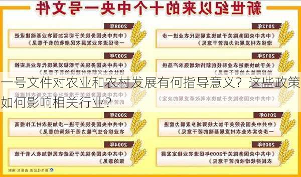 一号文件对农业和农村发展有何指导意义？这些政策如何影响相关行业？