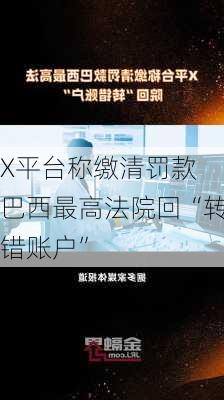 X平台称缴清罚款 巴西最高法院回“转错账户”