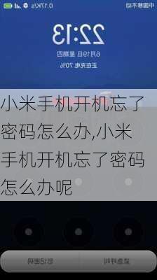 小米手机开机忘了密码怎么办,小米手机开机忘了密码怎么办呢