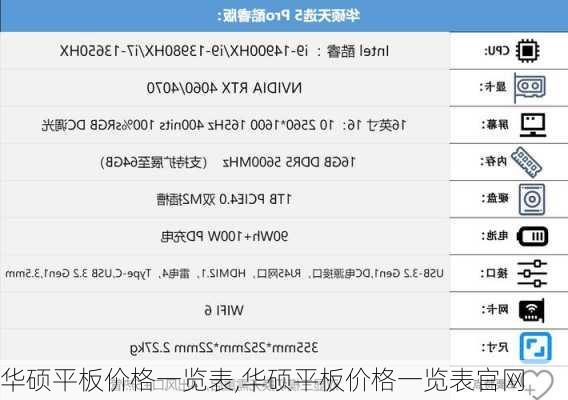 华硕平板价格一览表,华硕平板价格一览表官网