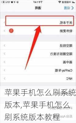 苹果手机怎么刷系统版本,苹果手机怎么刷系统版本教程