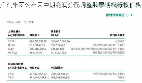 广汽集团公布因中期利润分配调整股票期权行权价格