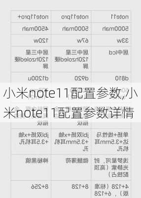 小米note11配置参数,小米note11配置参数详情