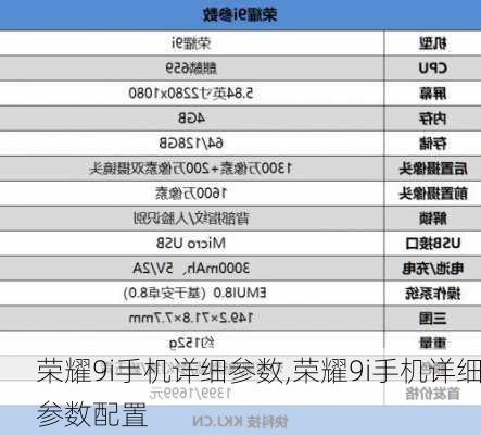 荣耀9i手机详细参数,荣耀9i手机详细参数配置