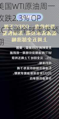 美国WTI原油周一收跌2.3% OPEC下调全球需求预期