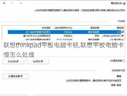 联想thinkpad平板电脑卡顿,联想平板电脑卡慢怎么处理