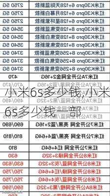 小米6s多少钱,小米6s多少钱一部