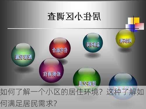 如何了解一个小区的居住环境？这种了解如何满足居民需求？