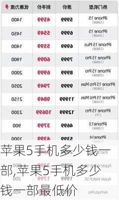 苹果5手机多少钱一部,苹果5手机多少钱一部最低价