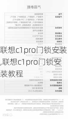 联想c1pro门锁安装,联想c1pro门锁安装教程