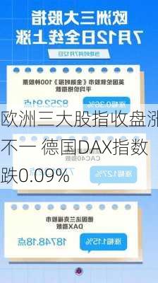 欧洲三大股指收盘涨跌不一 德国DAX指数跌0.09%