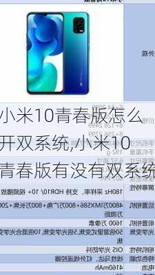 小米10青春版怎么开双系统,小米10青春版有没有双系统