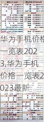 华为手机价格一览表2023,华为手机价格一览表2023最新