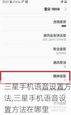 三星手机语音设置方法,三星手机语音设置方法在哪里