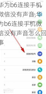 华为b6连接手机微信没有声音,华为b6连接手机微信没有声音怎么回事