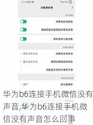 华为b6连接手机微信没有声音,华为b6连接手机微信没有声音怎么回事