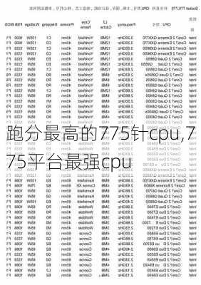 跑分最高的775针cpu,775平台最强cpu