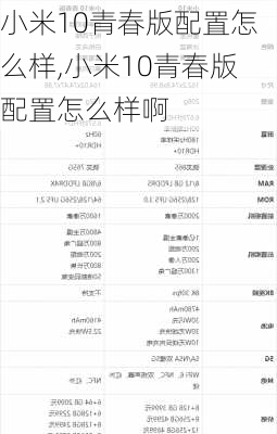 小米10青春版配置怎么样,小米10青春版配置怎么样啊