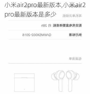 小米air2pro最新版本,小米air2pro最新版本是多少