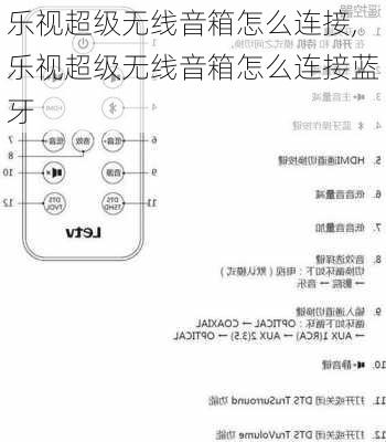 乐视超级无线音箱怎么连接,乐视超级无线音箱怎么连接蓝牙