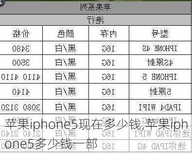 苹果iphone5现在多少钱,苹果iphone5多少钱一部