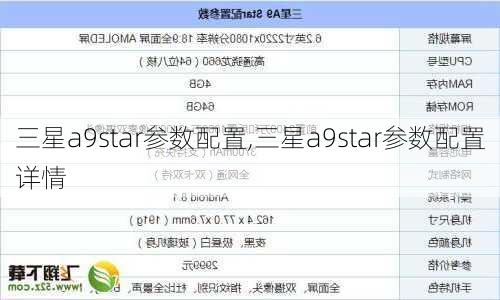 三星a9star参数配置,三星a9star参数配置详情