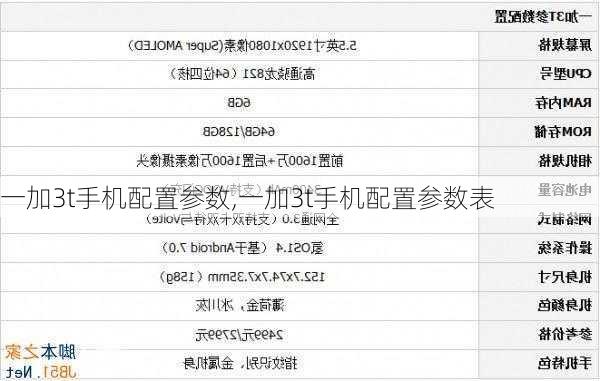 一加3t手机配置参数,一加3t手机配置参数表