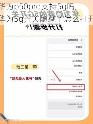 华为p50pro支持5g吗,华为5g开关隐藏了怎么打开