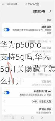 华为p50pro支持5g吗,华为5g开关隐藏了怎么打开