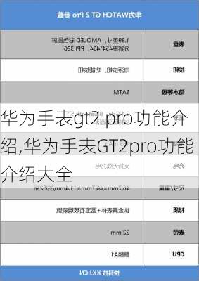 华为手表gt2 pro功能介绍,华为手表GT2pro功能介绍大全