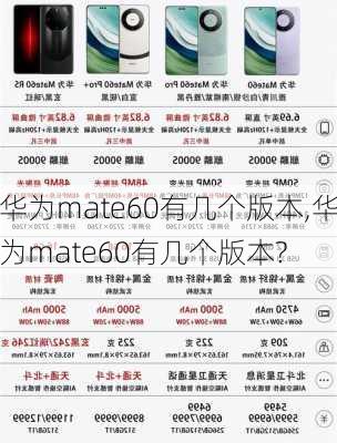 华为mate60有几个版本,华为mate60有几个版本?